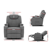 Artiss Electric Massage Chair Recliner Sofa Lift Motor Armchair Heating Fabric.